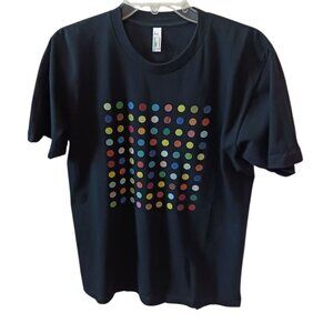 American Apparel   T-Shirt With Multicolor Polka Dot black Medium